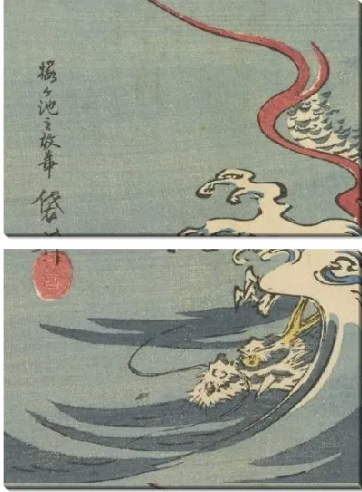 Картина Кодзи Фукурой (Two prints: Meisan Nori - Shinagawa Sakuragaike no Koji Fukuroi)