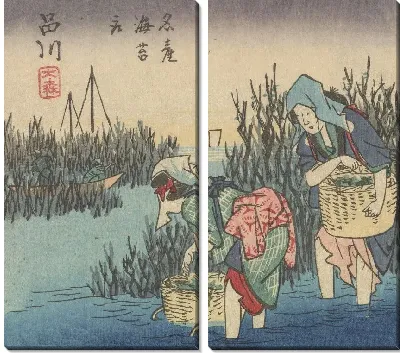 Картина Нори (Two prints: Meisan Nori - Shinagawa Sakuragaike no Koji Fukuroi)