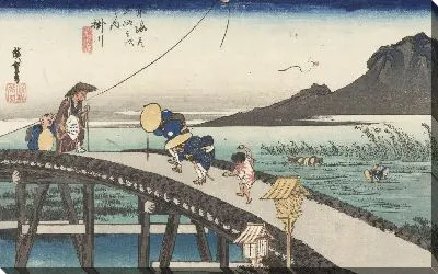 Картина Горы Акиба (1833) (Fifty-Three Stations of the Tokaido Hoeido Edition “Kakegawa (Distant View of Mt. Akiba)”)