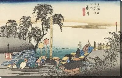 Картина Станция (1833) (Fifty-Three Stations of the Tokaido Hoeido Edition “Fujikawa (Station Marker)”)