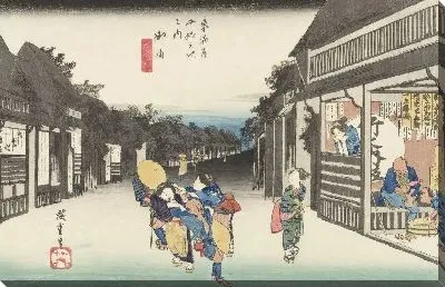 Картина Вымогательство (1833) (Fifty-Three Stations of the Tokaido Hoeido Edition “Goyu (Women Soliciting Travelers)”)