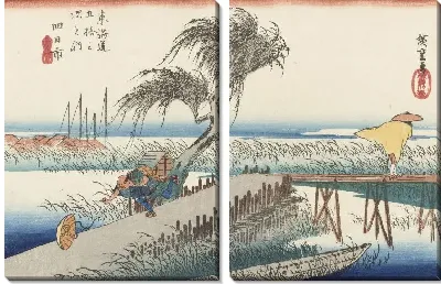 Картина Йоккаити (1833) (Fifty-Three Stations of the Tokaido Hoeido Edition “Yokkaichi (Mie River)”)