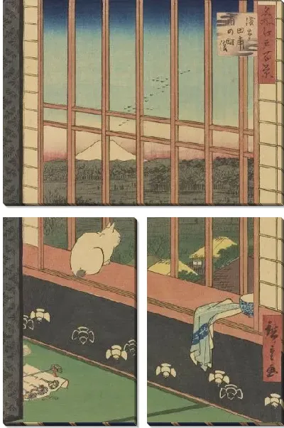 Картина Асакуса Тамбо Тори (Meisho Edo Hyakkei - Asakusa Tambo Tori no Machi Yoi)