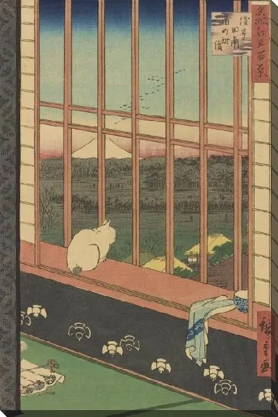 Картина Асакуса Тамбо Тори (Meisho Edo Hyakkei - Asakusa Tambo Tori no Machi Yoi)