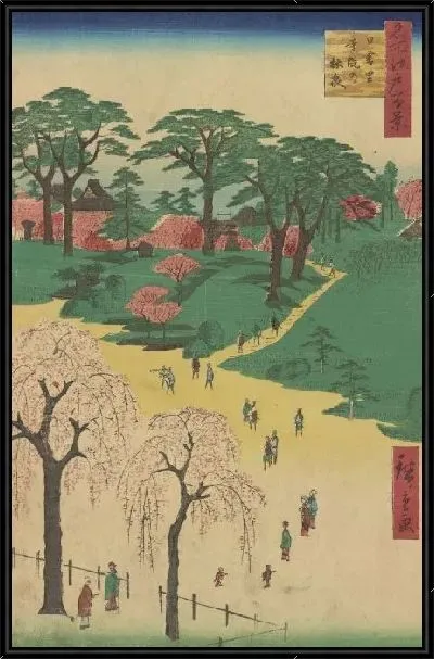 Картина Остатки (Meisho Edo Hyakkei - Nippori-Jiin no Rinsen)