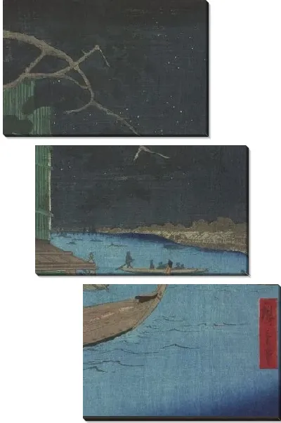 Картина Ночь (Meisho Edo Hyakkei)