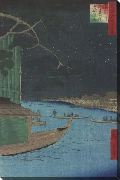 Картина Ночь (Meisho Edo Hyakkei)
