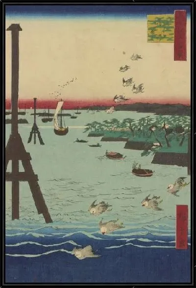 Картина Хворост (Meisho Edo Hyakkei - Shiba Ura no Fukei)
