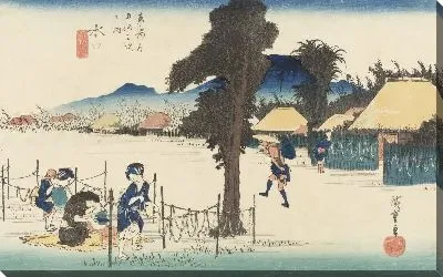 Картина Минакучи (1833) (Fifty-Three Stations of the Tokaido Hoeido Edition “Minakuchi (Famous Dried Gourd Strips)”)