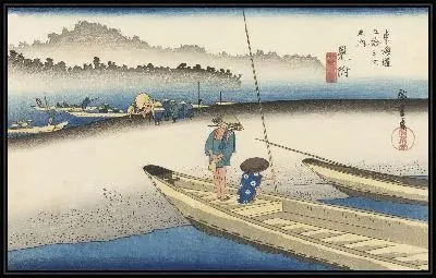 Картина Митсуке (1833) (Fifty-Three Stations of the Tokaido Hoeido Edition “Mitsuke (Tenryu River)”)