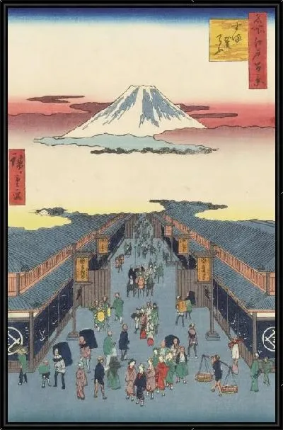 Картина Суруга-чо (1856) (One Hundred Famous Views of Edo “Suruga-cho”)