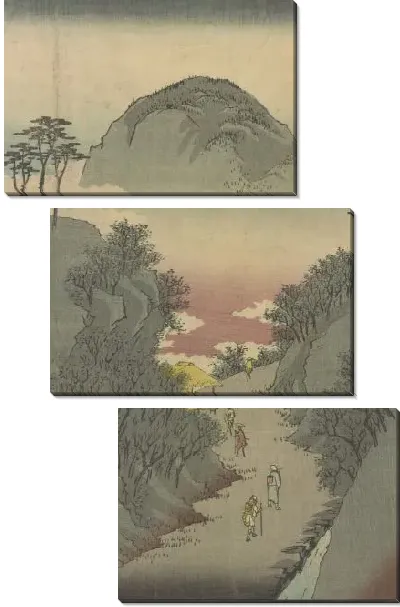 Картина Хосомичи (Gojusantsugi Meisho Zue (22) - Okabe Utsunoyama Tsuta no Hosomichi)