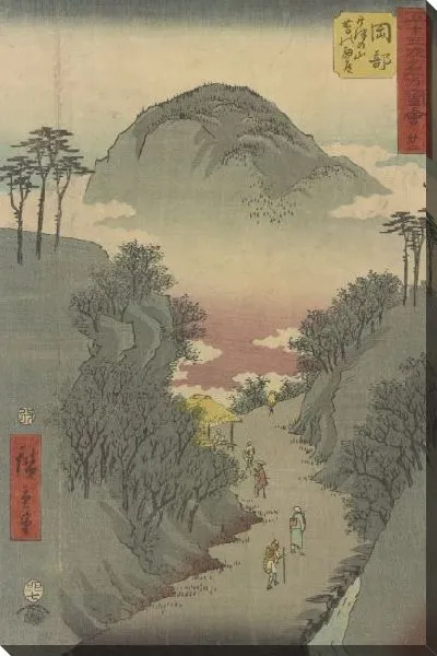 Картина Хосомичи (Gojusantsugi Meisho Zue (22) - Okabe Utsunoyama Tsuta no Hosomichi)
