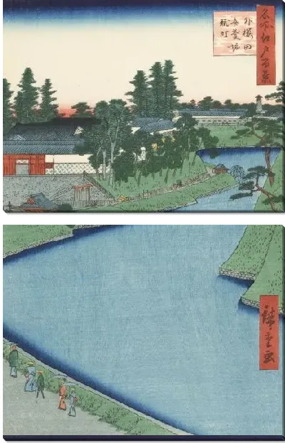 Картина Бэнкэй (1857) (One Hundred Famous Views of Edo “Benkei Moat from Soto-Sakurada to Kojimachi”)