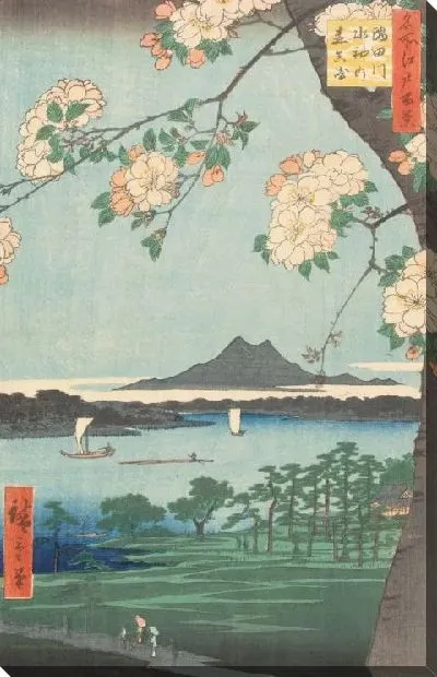 Картина Симудагава (1856) (One Hundred Famous Views of Edo “Suijin Shrine and Massaki on the Sumidagawa River”)