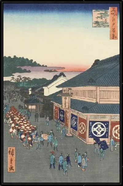 Картина Хирокожи (1856) (One Hundred Famous Views of Edo “Shitaya Hirokoji”)