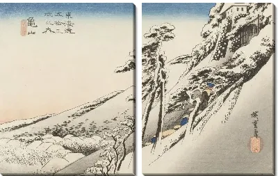 Ясная погода после дождя (1833) (Fifty-Three Stations of the Tokaido Hoeido Edition “Kameyama (Clear Weather after Snow)”)