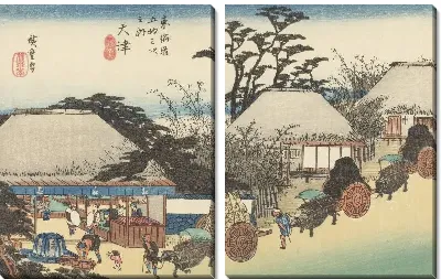 Картина Чайхана (1833) (Fifty-Three Stations of the Tokaido Hoeido Edition “Otsu (Hashirii Teahouse)”)