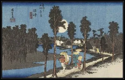 Картина Сумерки (1833) (Fifty-Three Stations of the Tokaido Hoeido Edition “Numazu (Twilight Scene)”)