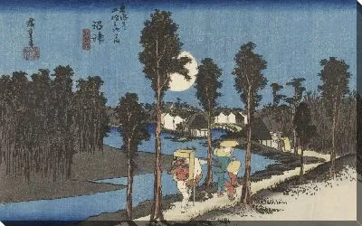 Картина Сумерки (1833) (Fifty-Three Stations of the Tokaido Hoeido Edition “Numazu (Twilight Scene)”)