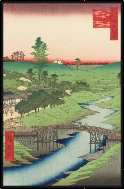 Картина Река Фурукава в Хироо (1856) (One Hundred Famous Views of Edo “Furukawa River in Hiroo”)