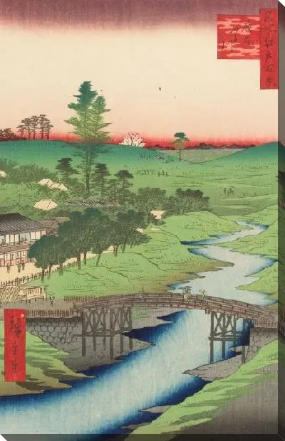 Картина Река Фурукава в Хироо (1856) (One Hundred Famous Views of Edo “Furukawa River in Hiroo”)