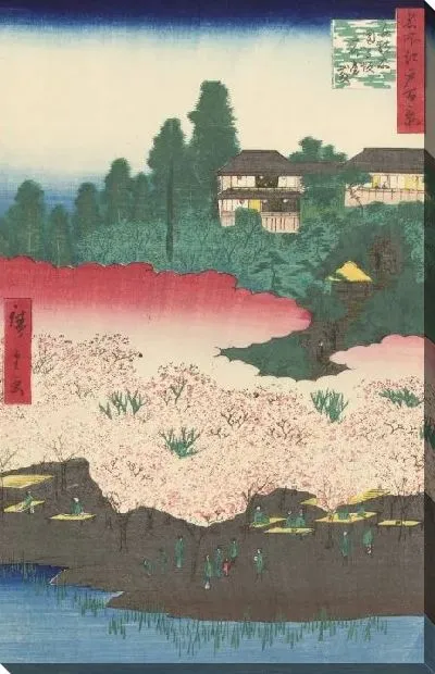 Картина Цветочный павильон (1856) (One Hundred Famous Views of Edo “Flower Pavilion near　Dangozaka Slope in Sendagi”)