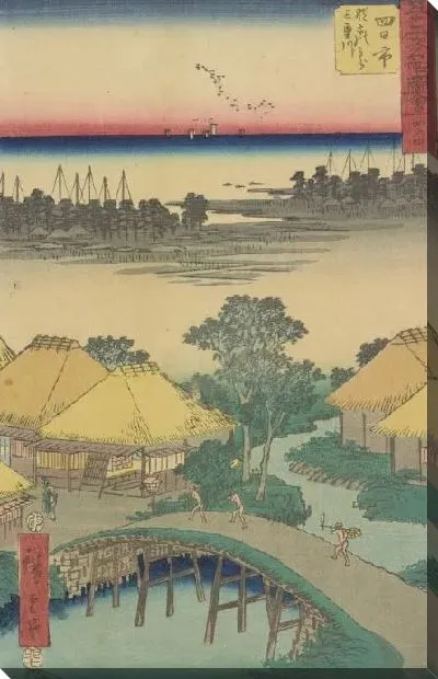 Картина Станция Йоккаити (1855) (Yokkaichi station, from Fifty-three Stations Along the Tokaido (Tokaido Gojusan-tsugi))