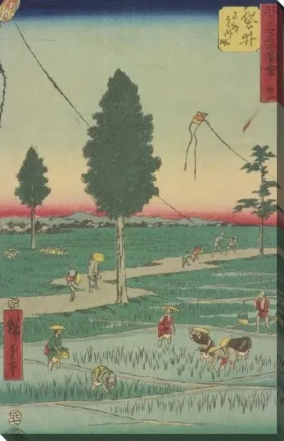 Картина Станция Фукурой (1855) (Fukuroi station, from Fifty-three Stations Along the Tokaido (Tokaido Gojusan-tsugi))