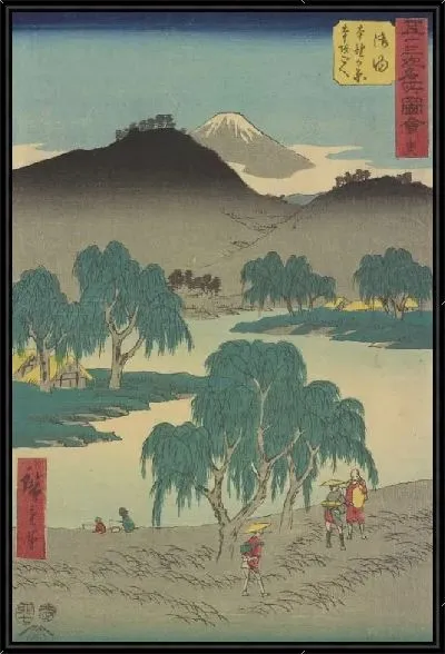 Картина Станция Гойу (1855) (Goyu station, from Fifty-three Stations Along the Tokaido (Tokaido Gojusan-tsugi))