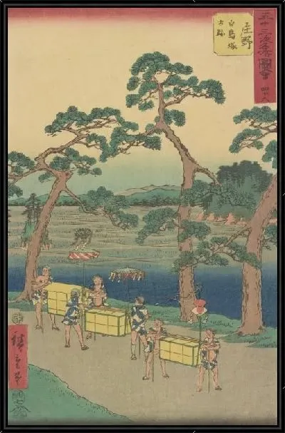 Картина Станция Шоно (1855) (Shono station, from Fifty-three Stations Along the Tokaido (Tokaido Gojusan-tsugi))
