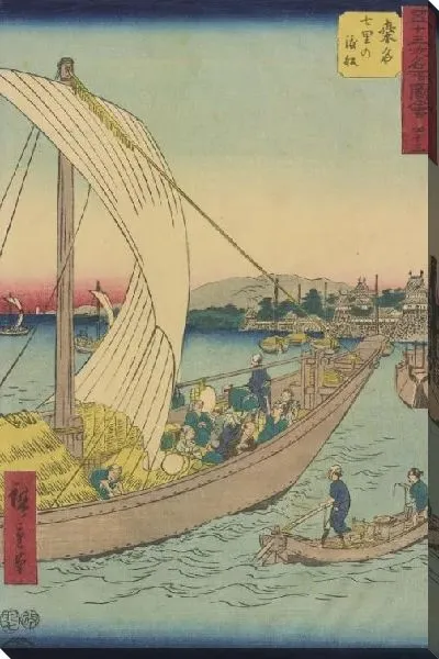 Постер Станция Кувана (1855) (Kuwana station, from Fifty-three Stations Along the Tokaido (Tokaido Gojusan-tsugi))