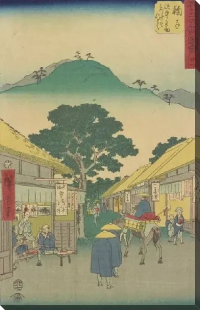 Картина маслом Станция Марико (1855) (Mariko station, from Fifty-three Stations Along the Tokaido (Tokaido Gojusan-tsugi))