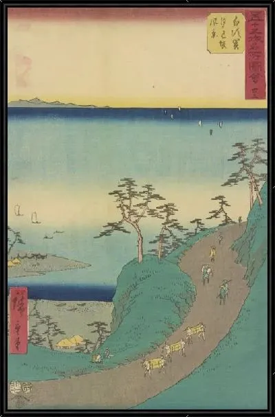 Картина Станция Ширасука (1855) (Shirasuka station, from Fifty-three Stations Along the Tokaido (Tokaido Gojusan-tsugi))