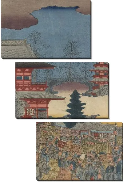 Модульная картина Асакуса (Rokujuyoshu Meisho Zue-Edo Asakusa Ichitsumi)