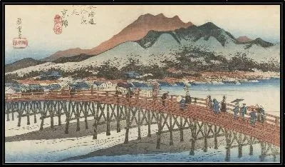 Картина Большой мост (1833) (Fifty-Three Stations of the Tokaido Hoeido Edition “Keishi (Great Sanjo Bridge)”)