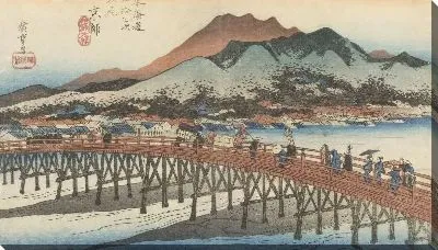 Картина маслом Большой мост (1833) (Fifty-Three Stations of the Tokaido Hoeido Edition “Keishi (Great Sanjo Bridge)”)
