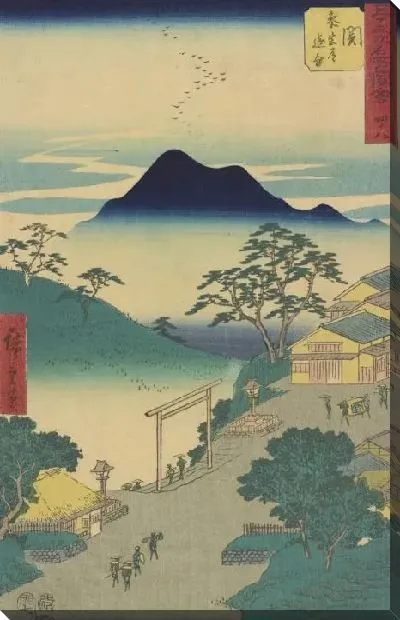 Постер Станция Секи (1855) (Seki station, from Fifty-three Stations Along the Tokaido (Tokaido Gojusan-tsugi))