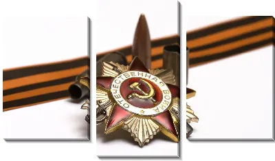 Модульная картина Орден и гильзы
