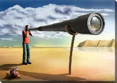 Картина маслом Сюрреалистичный мужчина с длинным объективом