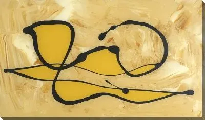 Картина маслом Чёрно-жёлтая абстракция