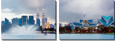 Модульная картина Куала-Лумпур на озере Титивангса