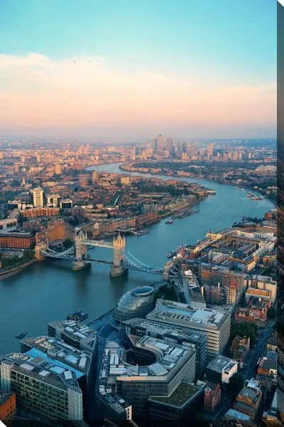 Постер Панорамный вид Лондона и реки Темзы