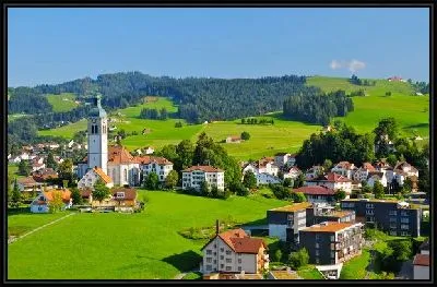 Деревня в горах Швейцарии