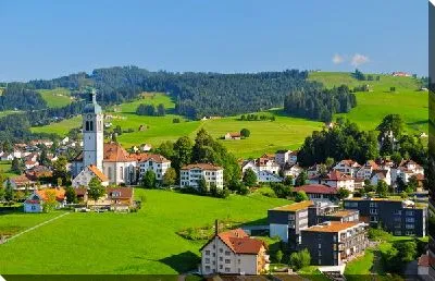 Деревня в горах Швейцарии