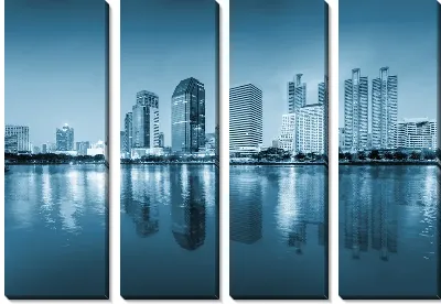 Модульная картина Бангкок отражающийся в реке