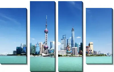 Модульная картина Шанхай через реку Хуанпу от Бунда.
