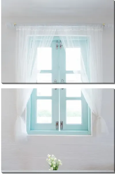 Модульная картина Окно с зановесками