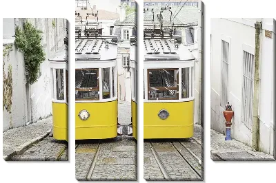 Модульная картина Жёлтые трамвайчики в Португалии