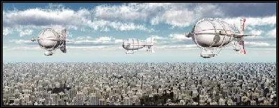 Картина Дирижабли над мегополисом